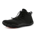 Winter thermal barefoot boots with thick fleece lining and non-slip split-toe rubber sole - 36 / High-Top Style / Black
