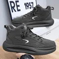 Sneakers alte uomo grigio scuro con suole spesse e dettaglio logo laterale - 39 / Grigio