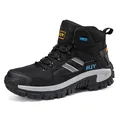 Durable high-top tactical combat boots with non-slip rubber soles for outdoor hiking - 39 / Black
