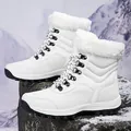Botas de nieve blancas para mujer con forro de pelo sintético y suelas de goma gruesas - EU 36 / Blanco