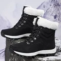 Botas de nieve negras para mujer con forro de pelo sintético y suela gruesa antideslizante - EU 36 / Negro