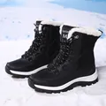Waterproof black winter snow boots with warm faux fur lining and non-slip outdoor soles - EU 36 / Black