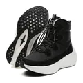 Women's black high-top winter snow boots with warm fleece lining and non-slip rubber sole - EU 36 / Black