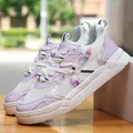 Zapatillas de running en malla blanca con texturas de mármol lavanda y capas sintéticas - EU 36 / Azul