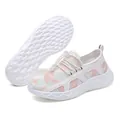 Women's white mesh walking shoe with pastel gradients and chunky non-slip sole - EU 35 / Pink