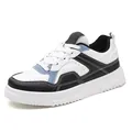 Sneaker platform bianche con dettagli azzurri e tessuto a rete traspirante - 36 / Bianco e Nero (Scarpe Board)