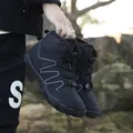 Black high-top thermal outdoor snow boots with non-slip rubber soles and warm lining - EU 37 / Black