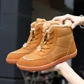 Winter brown snow boots with thermal plush lining and elastic drawstring closure - EU 36 / Brown