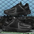 Black retro running shoes featuring mesh upper and cushioned thick sole for daily wear - EU 39 / Black