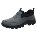 Men's slip-on outdoor casual sneakers in dark grey suede with durable rubber sole - EU 38 / Gray