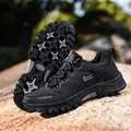 Scarpe da trekking nere con suola in gomma antiscivolo e finitura in ecopelle sintetica - EU 39 / Nero