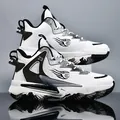 Black and white high-top basketball shoes with number 23 and lightning TPU decor - 35 / White Black