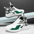 Men's white high-top sneakers with green accents and warm grey faux fur lining - EU 39 / White