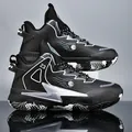 Herren High-Top Basketballschuh aus schwarzem Mesh mit silbernen Akzenten und Gummisohle - Schwarz