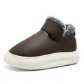 Zapatillas de invierno de algodón marrón oscuro para mujer con suela gruesa y forro de felpa - EU 37 / Marrón