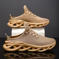 Ανδρικά χακί mesh mules sneakers με κοίλη σόλα αντικραδασμικής προστασίας και πλέγμα - Καφέ