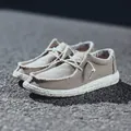 Men's khaki canvas sneakers with frayed edges and speckled lightweight rubber soles - EU 39 / Apricot