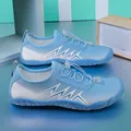 Light blue quick-dry water shoes with breathable mesh and elastic drawstring laces - EU 35 / Blue