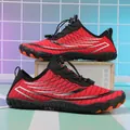 Red quick-drying barefoot water shoes with non-slip rubber sole and bungee laces - EU 35 / Red