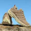Khaki outdoor hiking shoes with breathable mesh and anti-slip thick soles - EU 36 / Khaki