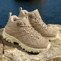 Khaki outdoor hiking shoes for men with suede mesh upper and durable non-slip soles - EU 36 / Khaki