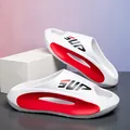 White and red platform slides with SUP logo and hollow sole for men and women - 38-39 / Red