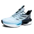 Chaussures de running dégradé bleu avec maille respirante et semelle blanche épaisse - EU 36 / Bleu clair