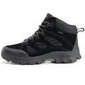All-season black high-top outdoor hiking shoes with breathable mesh and rugged rubber sole - 39 / Black Men's Style