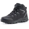 All-season high-top black trekking boots with durable non-slip rubber soles for outdoor hiking - 39 / Black