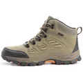 Khaki high-top outdoor hiking shoes with durable anti-slip rubber soles for trekking - 39 / Khaki For Men