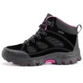 High-top outdoor hiking boots in black and rose pink with durable rubber soles - 36 / Black Rose Red For Women