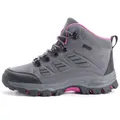 Scarpe da trekking da donna grigie e rosa con suole in gomma antiscivolo resistenti - Grigio Scuro Rosso Rosa per Donna