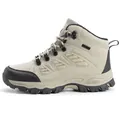 Scarpe da trekking alte in beige e nero con suole in gomma antiscivolo resistenti - Beige per Donna