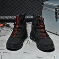 Black breathable high-top safety shoes with steel toe and anti-slip industrial sole - EU 36 / Black