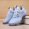 Light blue badminton shoes with dual knob lacing system and breathable mesh fabric - EU 36 / Meteor Blue