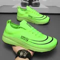 Lightweight breathable running shoes in neon green with durable anti-slip soles - EU 36 / Green