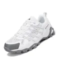 Chaussures de randonnée blanches respirantes avec semelles épaisses en caoutchouc gris antidérapantes - EU 35 / Blanc