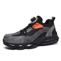 Industrial safety shoes with rotary buckle in black and grey breathable mesh design - EU 36 / Black