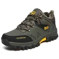 Winter fleece-lined hiking boots in olive green with thick rubber soles for outdoor sports - 40 / Winter Plush Lined (8528) / Army Green