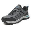 Dunkelgraue und blaue Wanderschuhe mit atmungsaktivem Mesh und rutschfester Gummisohle - 39 / Rauchgrau