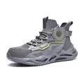 Zapatos de seguridad altos en gris oscuro y amarillo con malla y suela de goma antideslizante - 36 / Gris (JD-G06)