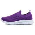 Lightweight purple breathable slip-on sneakers with white anti-slip MD sole for women - Purple