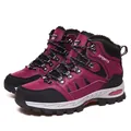 Magenta waterproof outdoor hiking boots with warm fleece lining and non-slip rubber sole - 36 / Rose Red