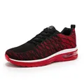 Rode en zwarte ademende fly-knit sneakers met luchtkussenzool voor hardlopen - 36 / Zwart Rood