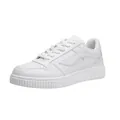 Weißer Freizeit-Sneaker mit Plateausohle, Lagen-Design und perforierter Zehenkappe - EU 39 / Weiß