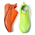 Breathable mesh running shoes in vibrant neon green and bright orange color variants - Mandarin Ducks