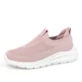 Women's pink breathable knitted slip-on walking shoes with white platform wavy soles - EU 36 / Women's Pink