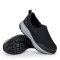 Women's black slip-on mesh walking shoes with non-slip thick soles for active seniors - EU 39 / Men's Black