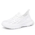Zapatillas de punto blanco transpirable para hombre y mujer con suelas gruesas - EU 36 / Blanco para Mujeres