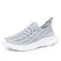 Zapatillas de punto transpirable gris claro con suela de espuma ligera y cordones - EU 36 / Gris Claro para Mujer